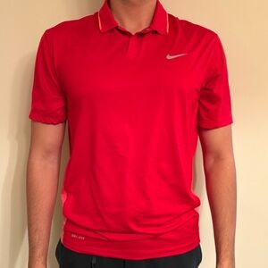 Nike Men's Bright Red Polo Shirt